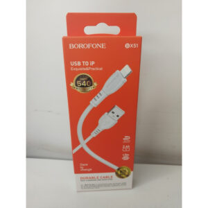 Borofone Kabel BX51 Triumph USB light - 2,4A biały
